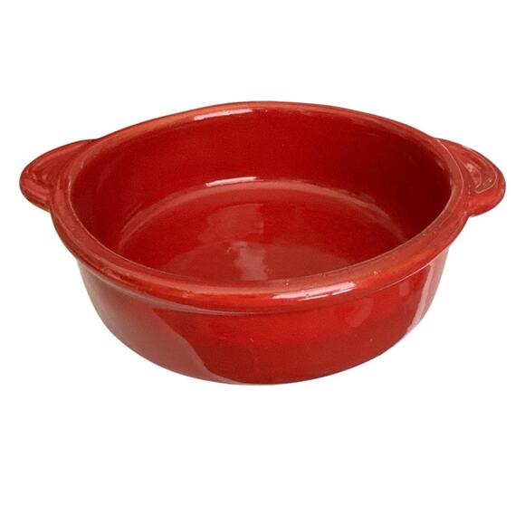 Rare Vintage Maioliche Jessica Deep Red Round Handled Baking Dish - Picture 4 of 9